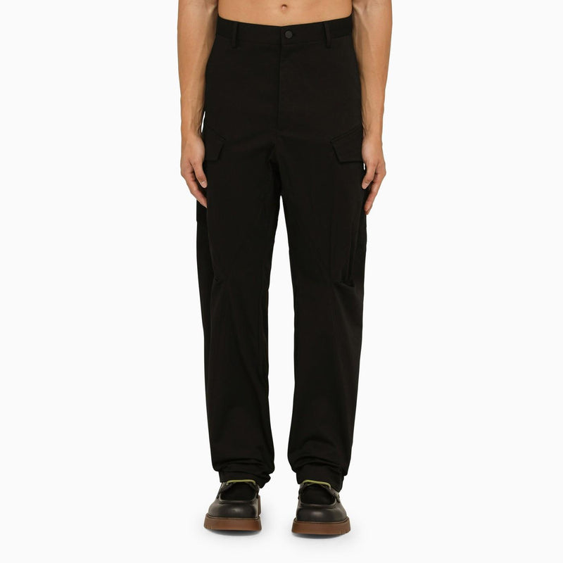 Moncler Black Cotton Cargo Trousers - Men - Piano Luigi