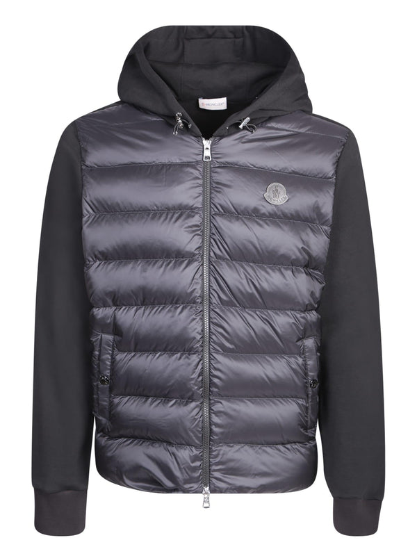 Moncler Chest Logo Black Cardigan - Men - Piano Luigi