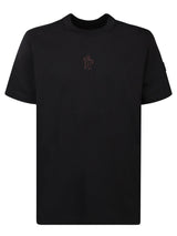 Moncler Embroidered Logo Black T-shirt - Men - Piano Luigi