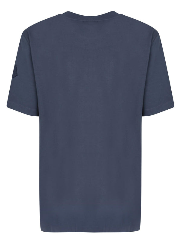 Moncler Embroidered Logo Blue T-shirt - Men - Piano Luigi