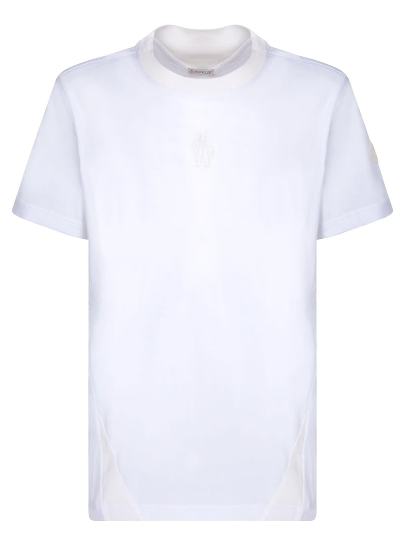 Moncler Embroidered Logo White T-shirt - Men - Piano Luigi