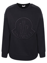 Moncler Frontal Logo Black Sweatshirt - Women - Piano Luigi