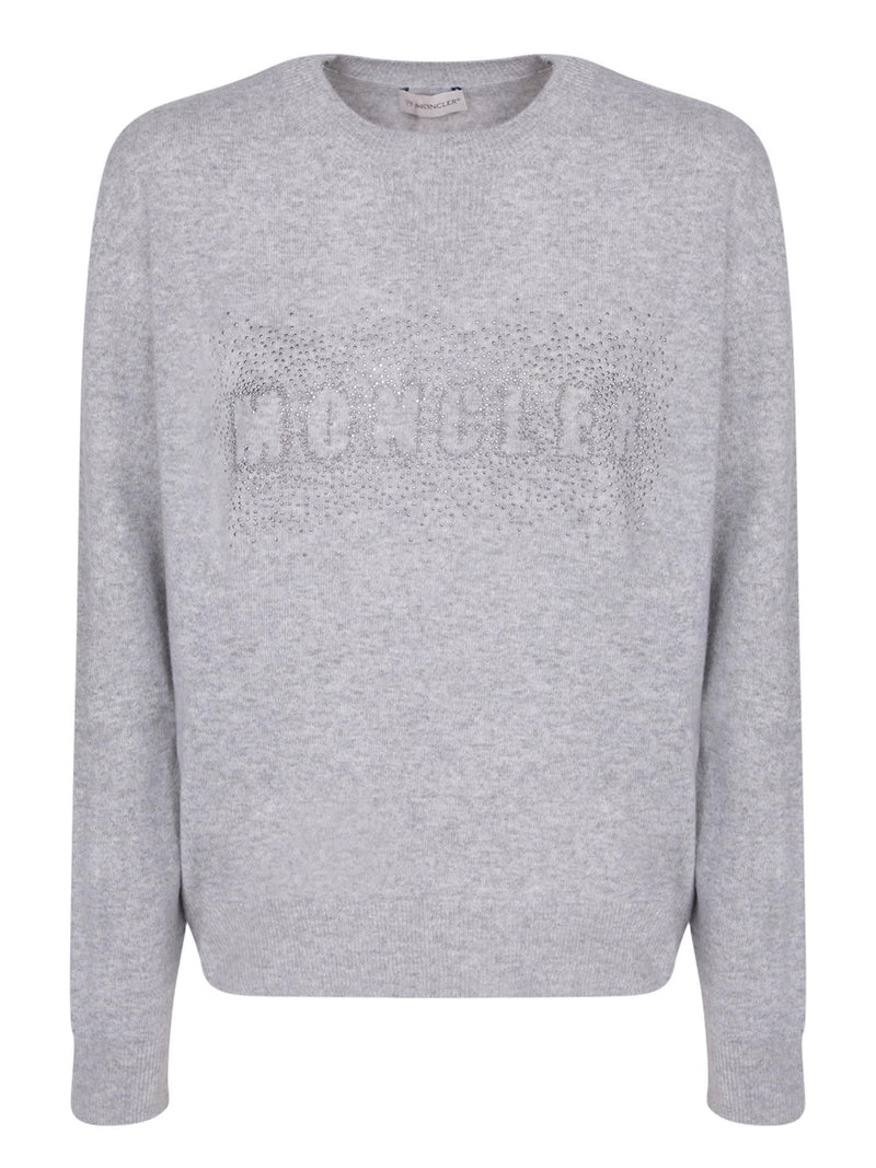 Moncler Frontal Logo Grey Pullover - Women - Piano Luigi