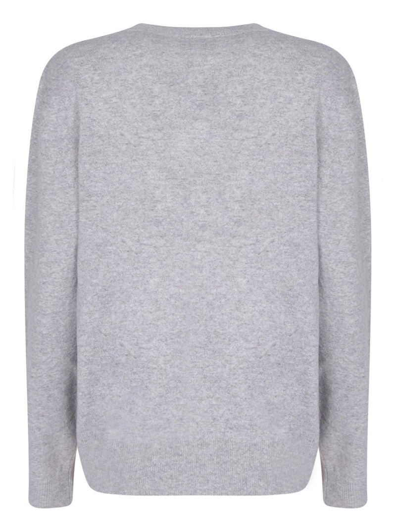 Moncler Frontal Logo Grey Pullover - Women - Piano Luigi