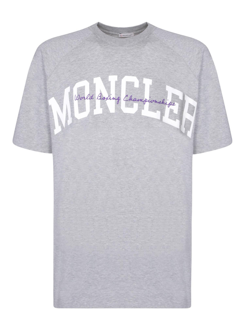 Moncler Frontal Logo Grey T-shirt - Men - Piano Luigi