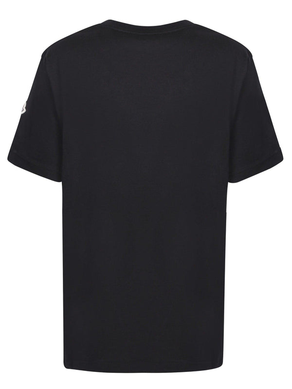 Moncler Logo Short Sleeves Black T-shirt - Women - Piano Luigi
