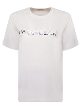 Moncler Logo Short Sleeves White T-shirt - Women - Piano Luigi