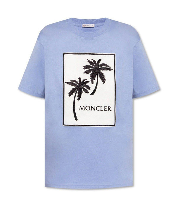 Moncler Palm-tree Graphic Printed Crewneck T-shirt - Women - Piano Luigi