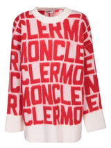 Moncler Red/white Logoed Pullover - Women - Piano Luigi