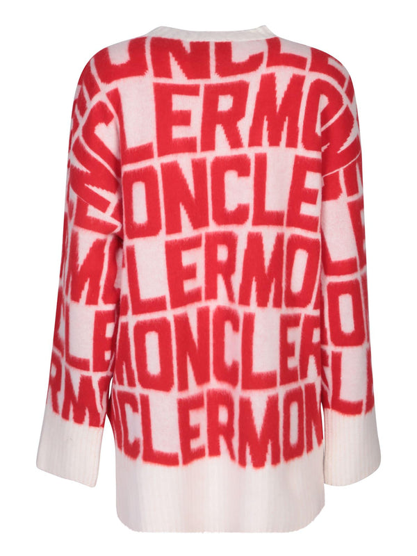 Moncler Red/white Logoed Pullover - Women - Piano Luigi