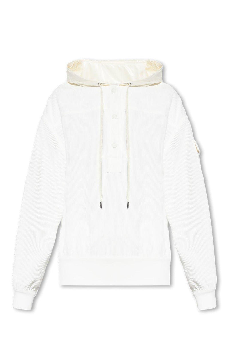 Moncler Ribbed Drawstring Hoodie - Women - Piano Luigi