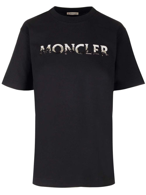 Moncler Sequin Logo T-shirt - Women - Piano Luigi