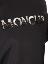 Moncler Sequin Logo T-shirt - Women - Piano Luigi