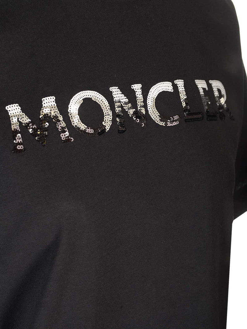 Moncler Sequin Logo T-shirt - Women - Piano Luigi