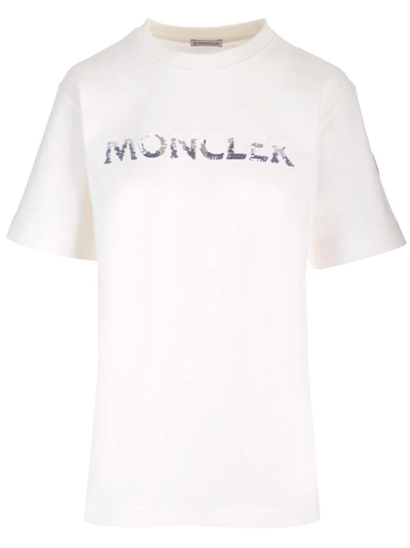 Moncler Sequins Logo Tee - Women - Piano Luigi