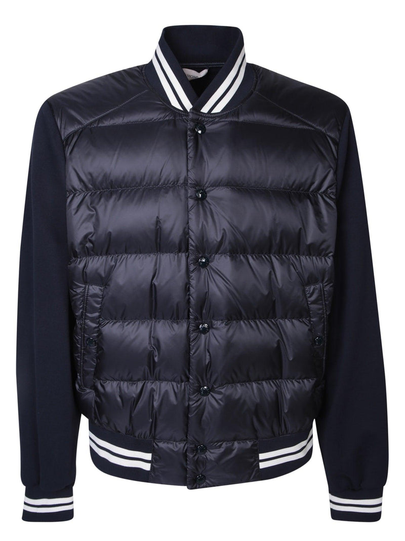 Moncler Stand-up Collar Blue Cardigan - Men - Piano Luigi