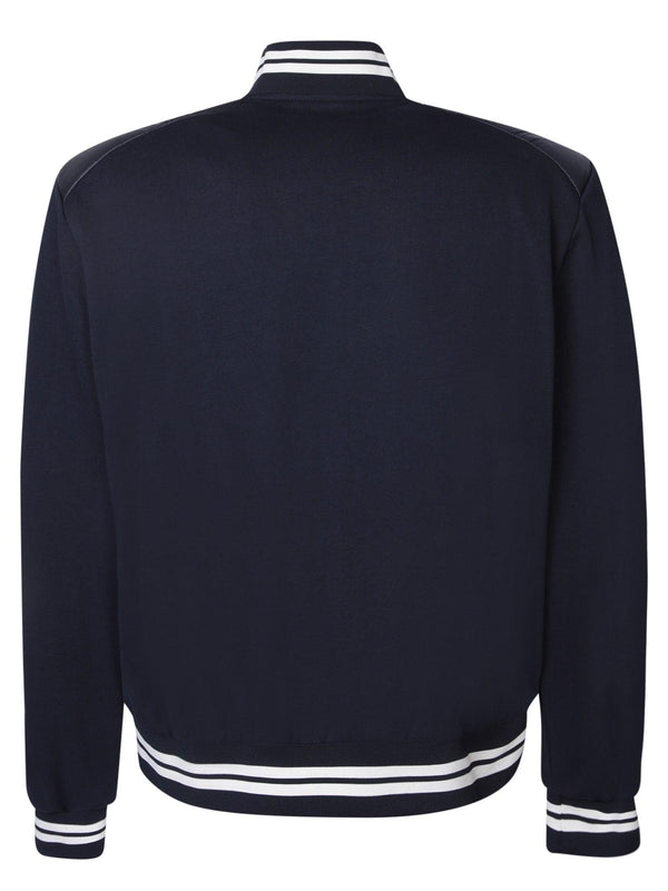 Moncler Stand-up Collar Blue Cardigan - Men - Piano Luigi