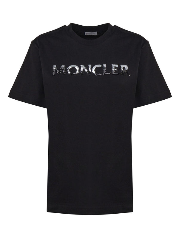 Moncler T-shirt With Sequin Logo - Women - Piano Luigi