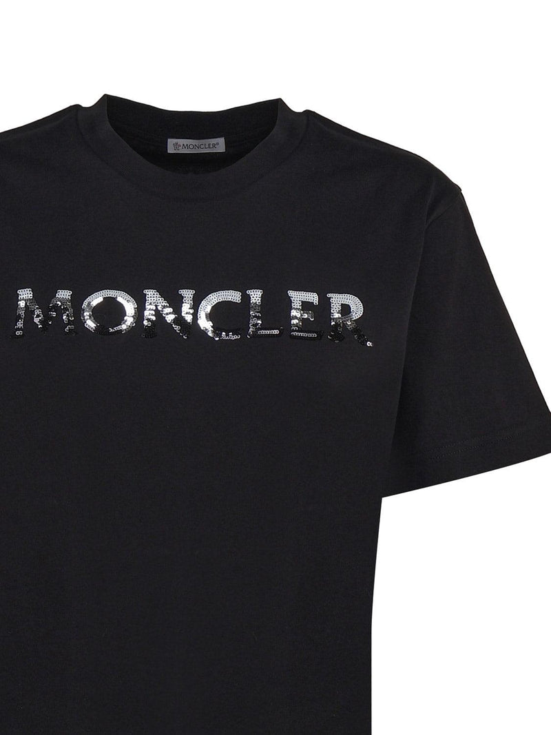 Moncler T-shirt With Sequin Logo - Women - Piano Luigi