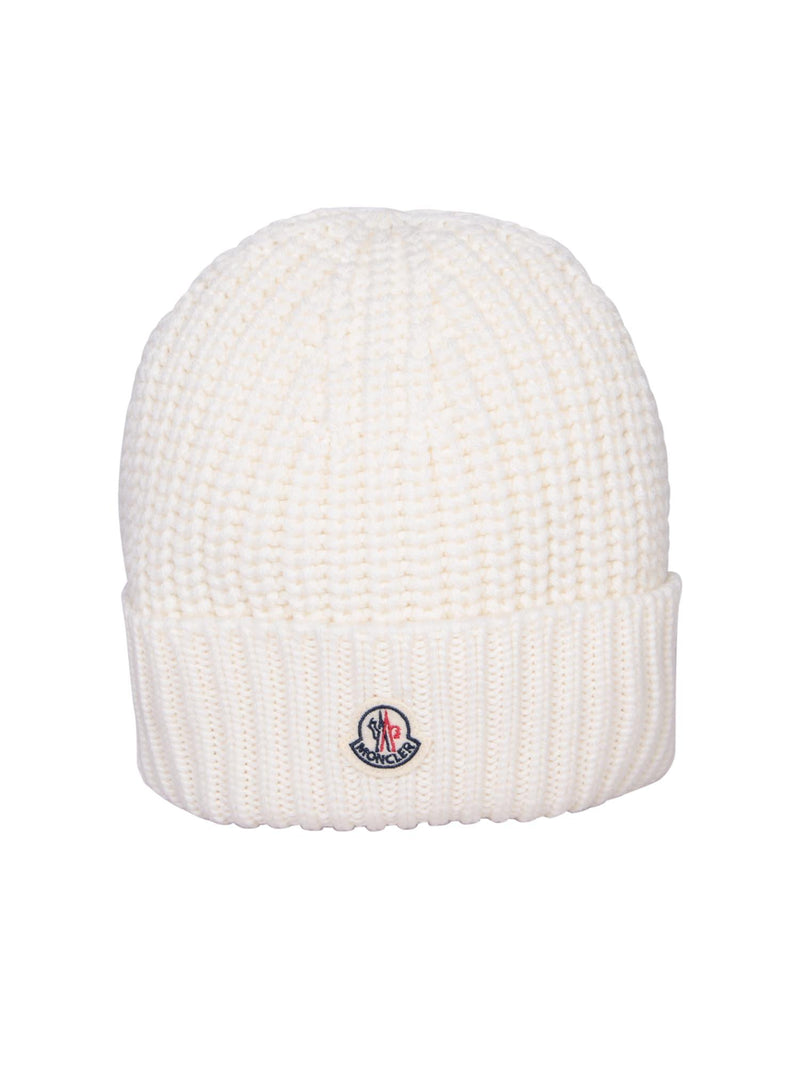 Moncler White Wool Beanie - Women - Piano Luigi