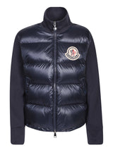 Moncler Zippered Padded Blue Sweatshirt - Women - Piano Luigi