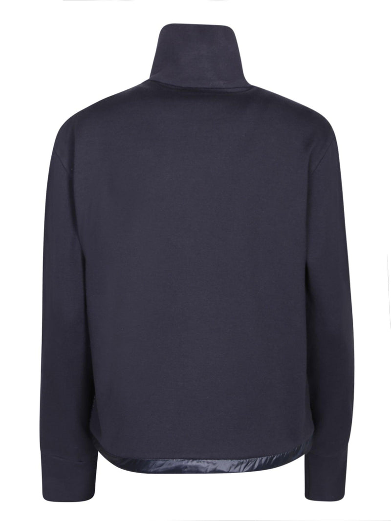 Moncler Zippered Padded Blue Sweatshirt - Women - Piano Luigi