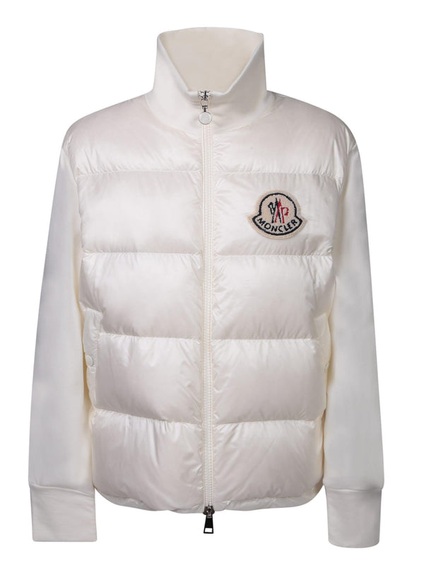 Moncler Zippered Padded White Sweatshirt - Women - Piano Luigi