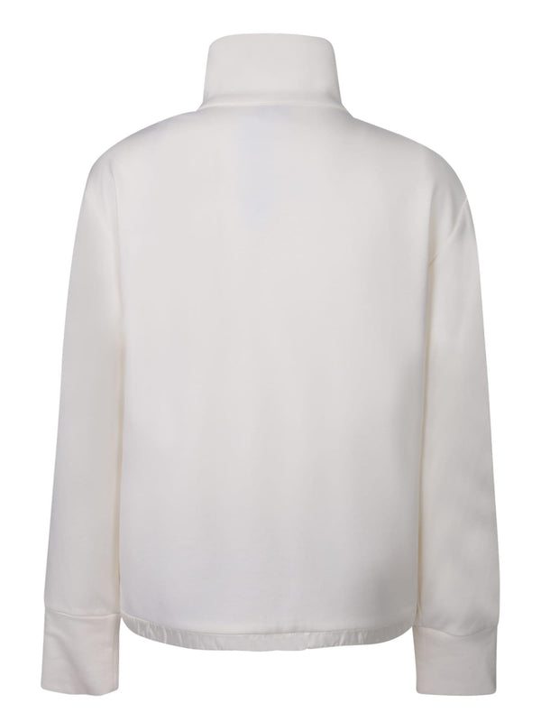 Moncler Zippered Padded White Sweatshirt - Women - Piano Luigi