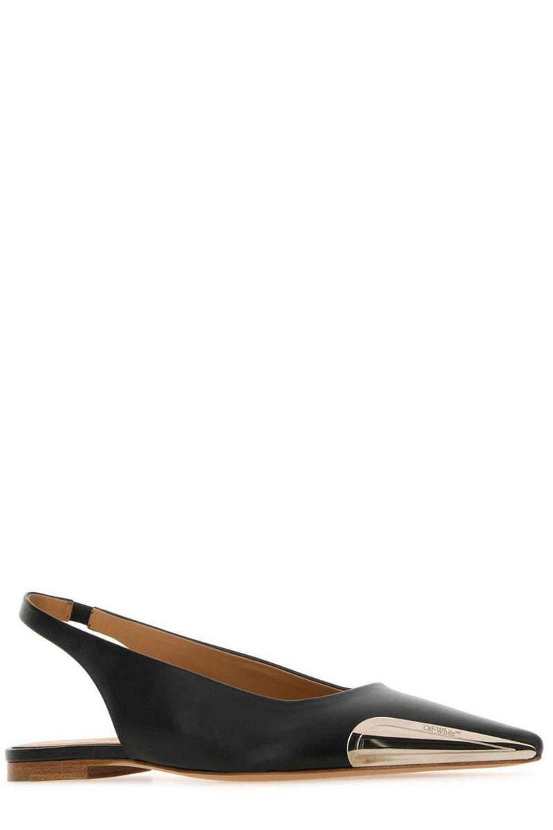 Off-White Allenframe Pointed Toe Slingback Ballerina Shoes - Women - Piano Luigi