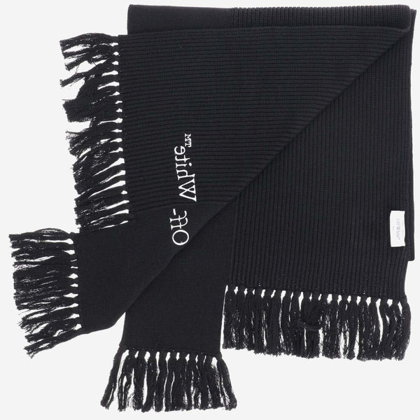 Off-White Asymmetrical Cotton And Cashmere Blend Scarf - Men - Piano Luigi