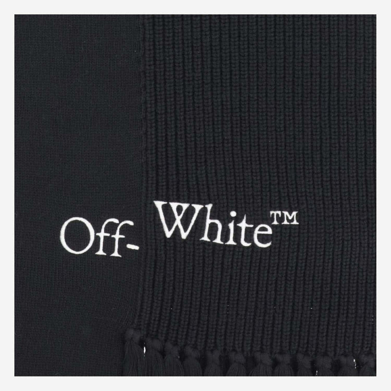 Off-White Asymmetrical Cotton And Cashmere Blend Scarf - Men - Piano Luigi