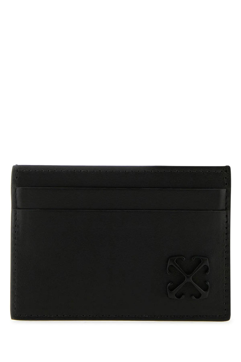 Off-White Black Leather Card Holder - Men - Piano Luigi