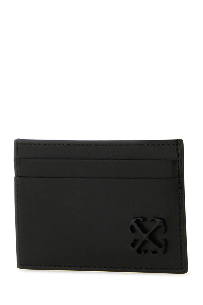 Off-White Black Leather Card Holder - Men - Piano Luigi