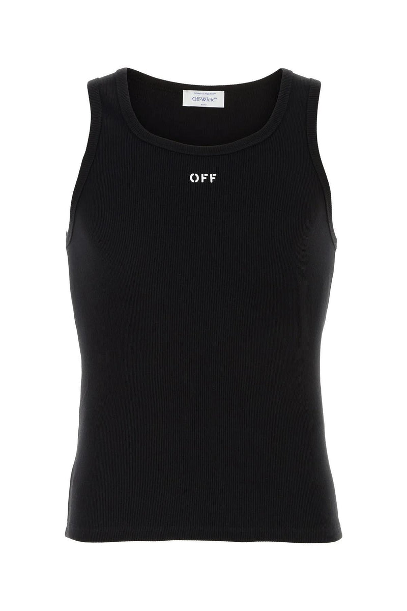 Off-White Black Stretch Cotton Tank Top - Men - Piano Luigi