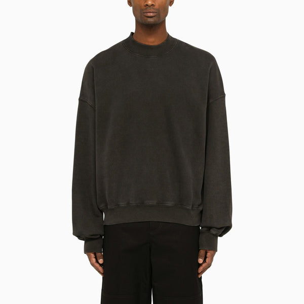 Off-White Black Washed Crew-neck Sweatshirt - Men - Piano Luigi