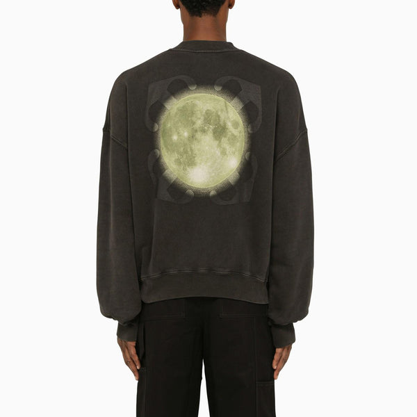 Off-White Black Washed Crew-neck Sweatshirt - Men - Piano Luigi