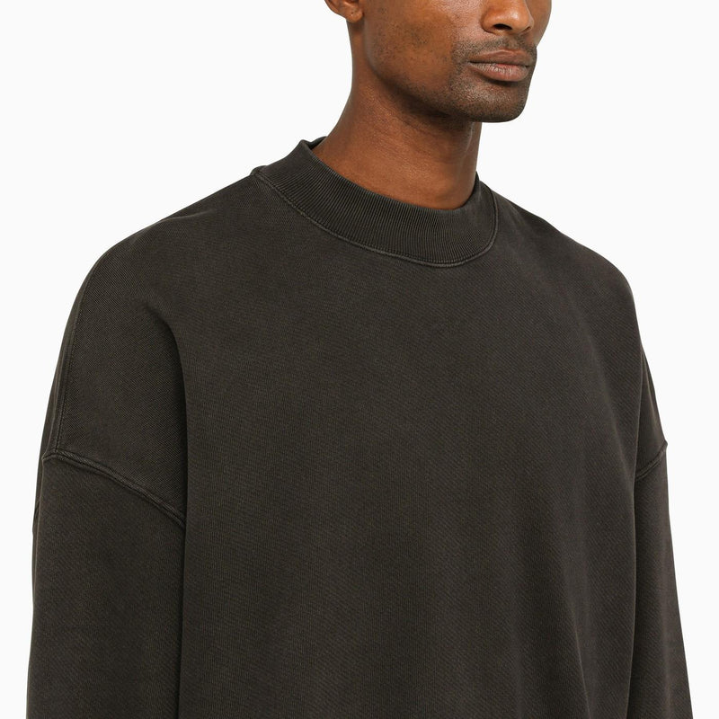 Off-White Black Washed Crew-neck Sweatshirt - Men - Piano Luigi