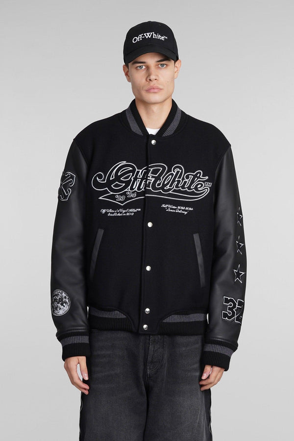 Off-White Bomber In Black Wool - Men - Piano Luigi