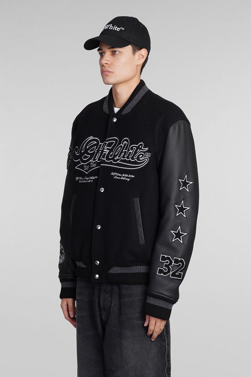 Off-White Bomber In Black Wool - Men - Piano Luigi