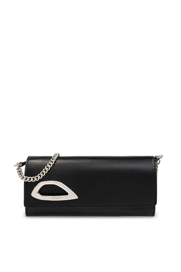 Off-White Clam Foldover Top Clutch Bag - Women - Piano Luigi