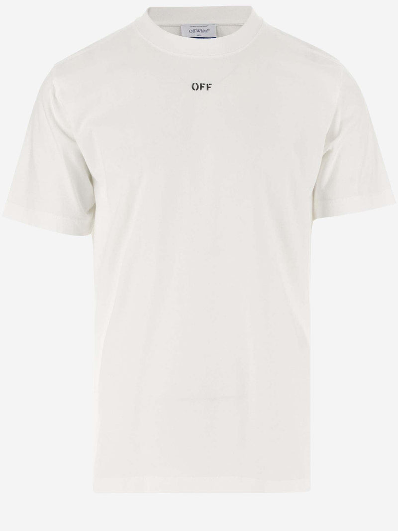 Off-White Cotton Crop T-shirt With Logo - Men - Piano Luigi