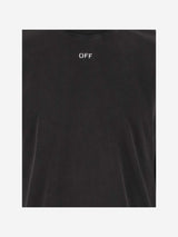 Off-White Cotton T-shirt With Painted Print And Logo - Men - Piano Luigi