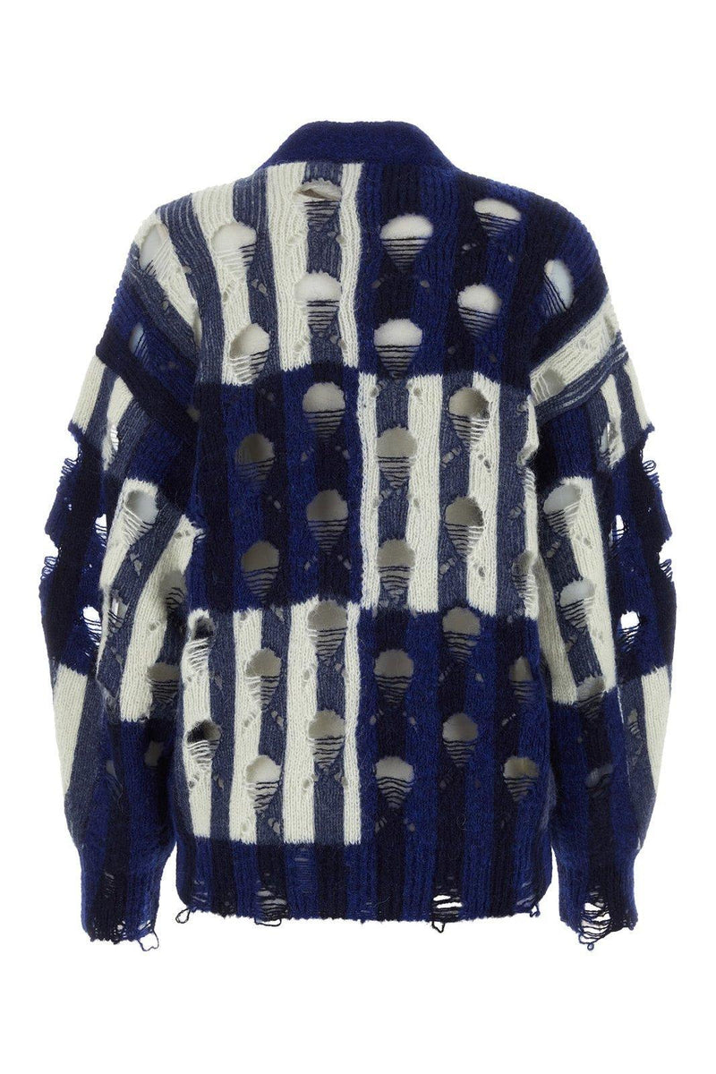 Off-White Distressed Knitted Cardigan - Women - Piano Luigi