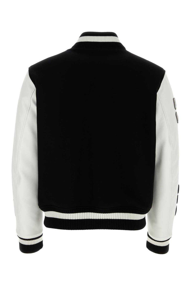 Off-White Lea Appliqu? Long-sleeved Varsity Jacket - Men - Piano Luigi