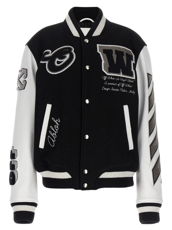 Off-White lea Wool Varsity Bomber Jacket - Men - Piano Luigi