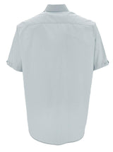 Off-White Light Blue Short Sleeve Shirt With Button-down Collar In Cotton Man - Men - Piano Luigi