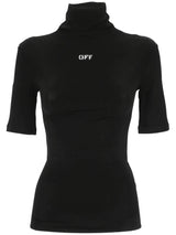 Off-White Logo Printed Turtleneck Top - Women - Piano Luigi