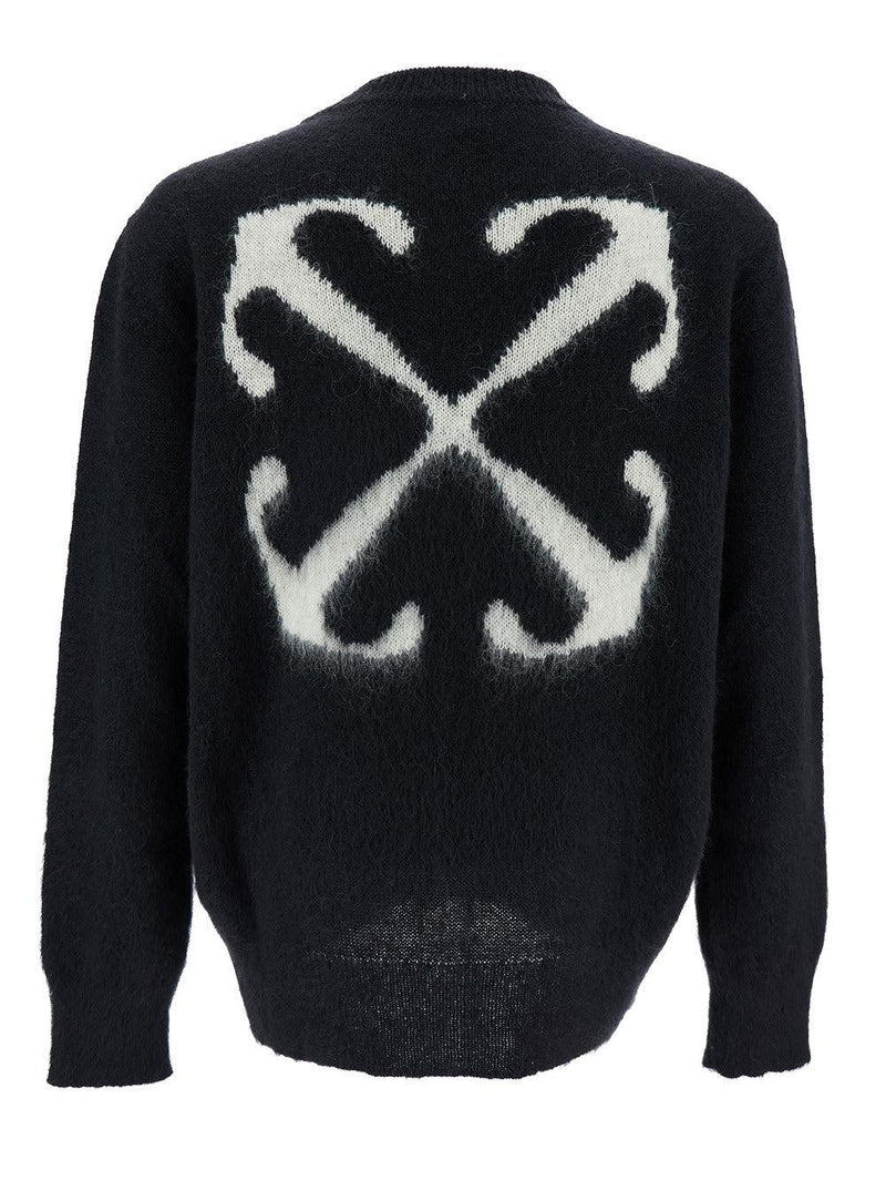 Off-White Mohair Arrow Knit Crewneck - Men - Piano Luigi