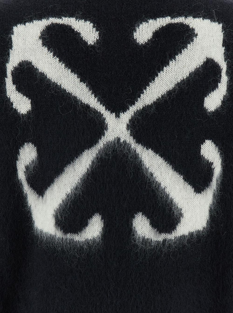 Off-White Mohair Arrow Knit Crewneck - Men - Piano Luigi