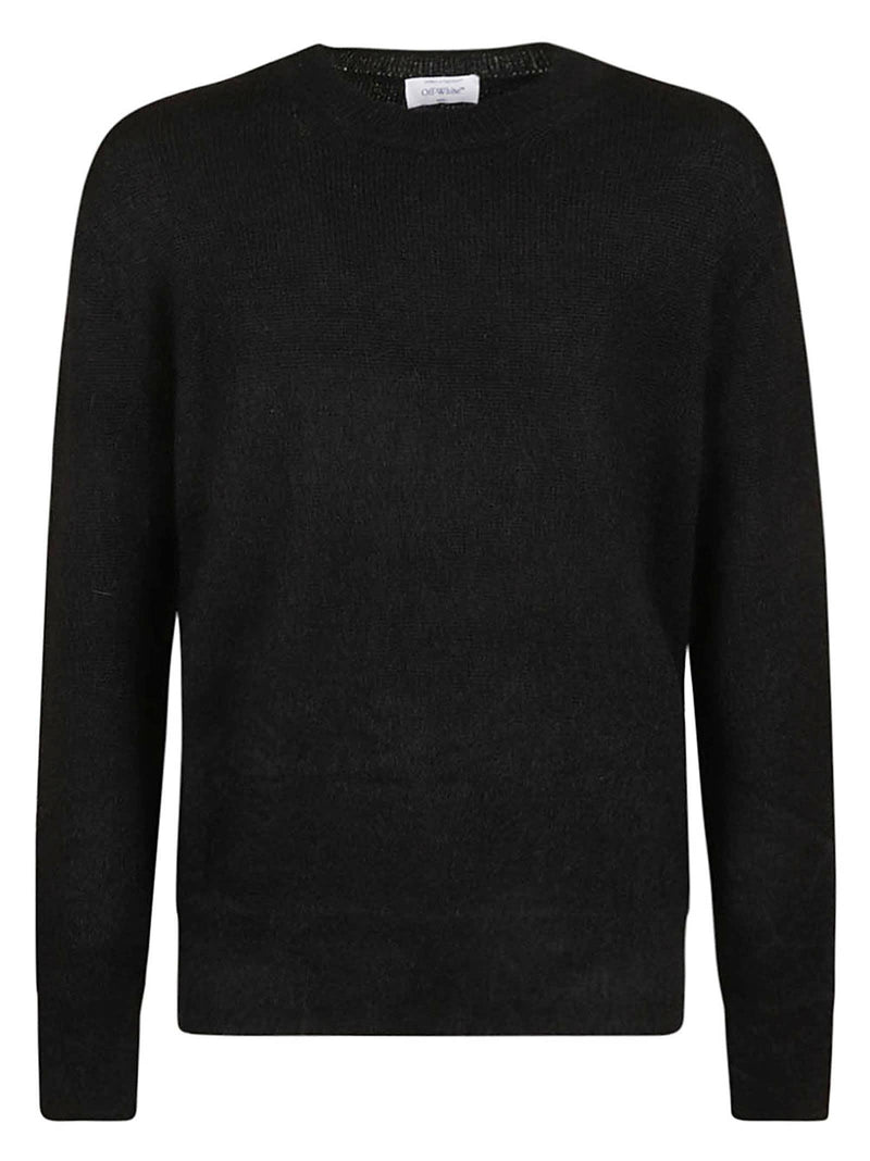 Off-White Mohair Arrow Knit Crewneck Sweater - Men - Piano Luigi